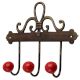 Red Crackle Ceramic Iron Hooks